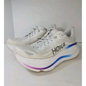 Hoka One One Bondi 9 Cosmic Grey/White Running Sneakers Women's Shoe Size 7B